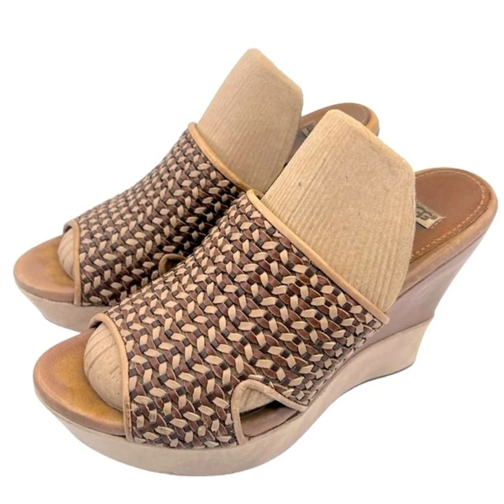 UGG Weaved Heeled Platform Sandals